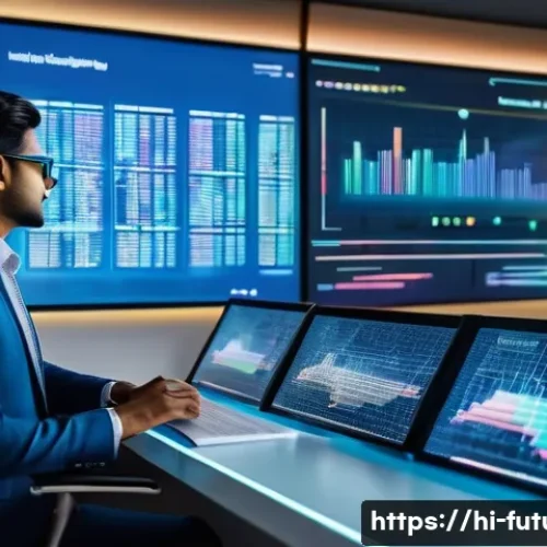 Home 26 미래 연구 방법론 - A futuristic data analytics control room in India, featuring diverse Hindi-speaking professionals an...
